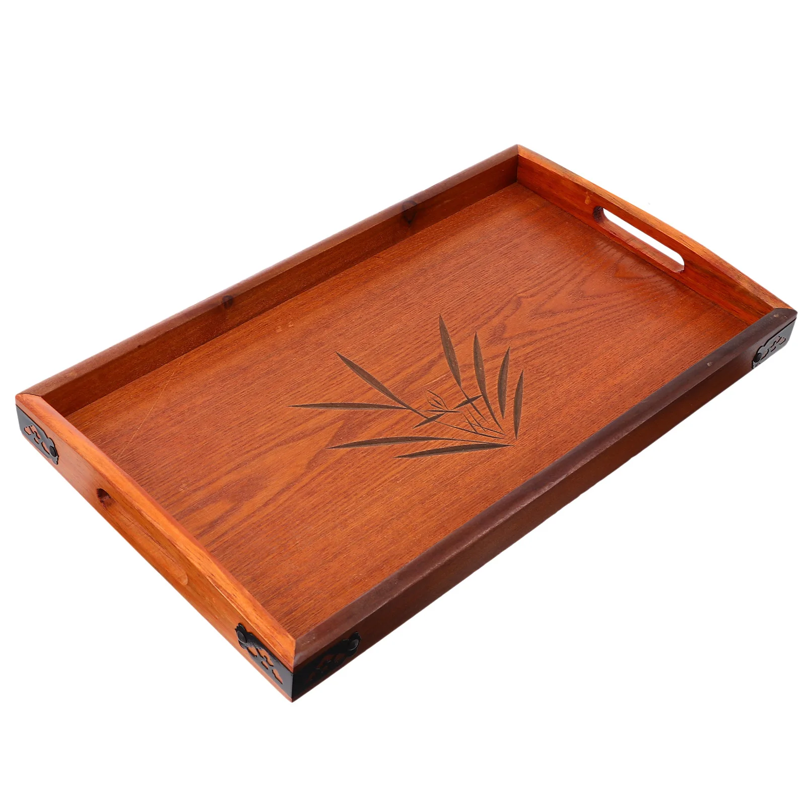 

1Pcs Wooden Food Tray Dualhandle Creative Natural Appearance Practical Home Hotel Restaurant Coffee Shop Canteen Snacks