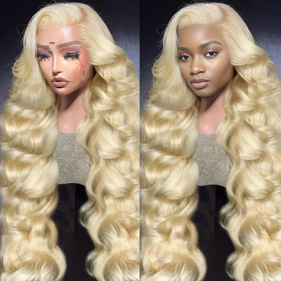 Tewjig 30 40 Inch HD 613 Body Wave 13x6 Lace Front Human Hair Wig Color 250% 13x4 Honey Blonde Lace Frontal Wigs For Women