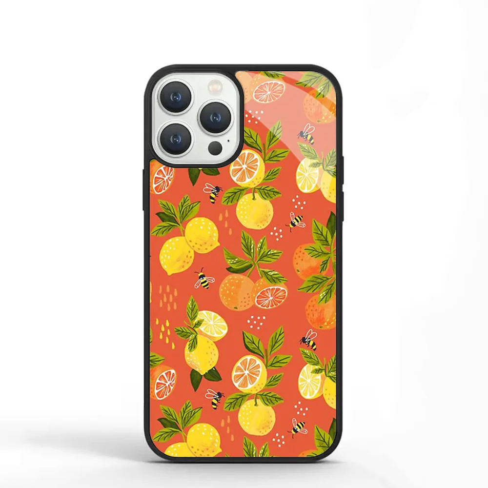 Lemons Phone Case For IPhone 11 12 13 14 15 Plus Pro Max Mirror Acrylic PC TPU Cover