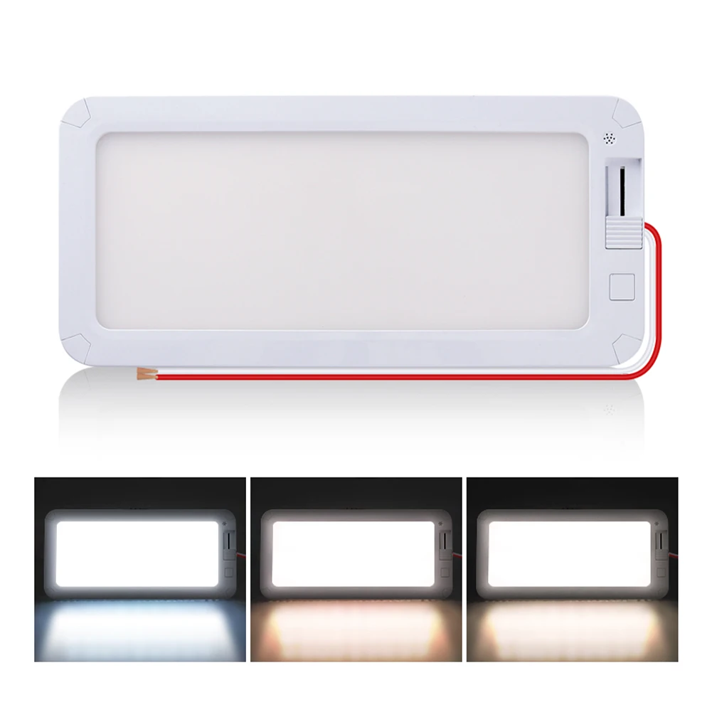 Luz Interior para autocaravanas iluminación Interior regulable de 3 colores 96LED 12V-30V luz de techo para campistas RV camión autocaravana caravana