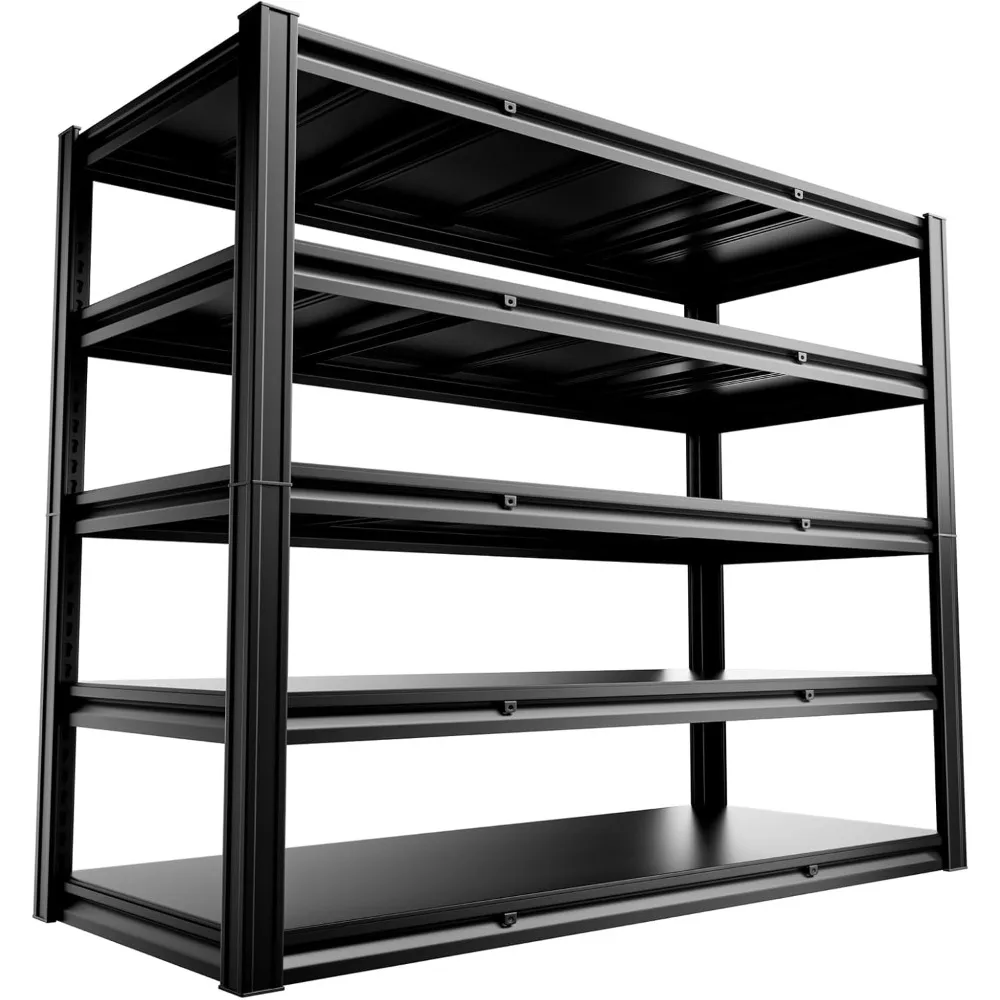 

5-Tier 60" W x 24" D x 72" H Garage Shelving 3000LBS Storage Shelves Heavy Duty Metal Shelf Unit Adjustable Basement Industrial