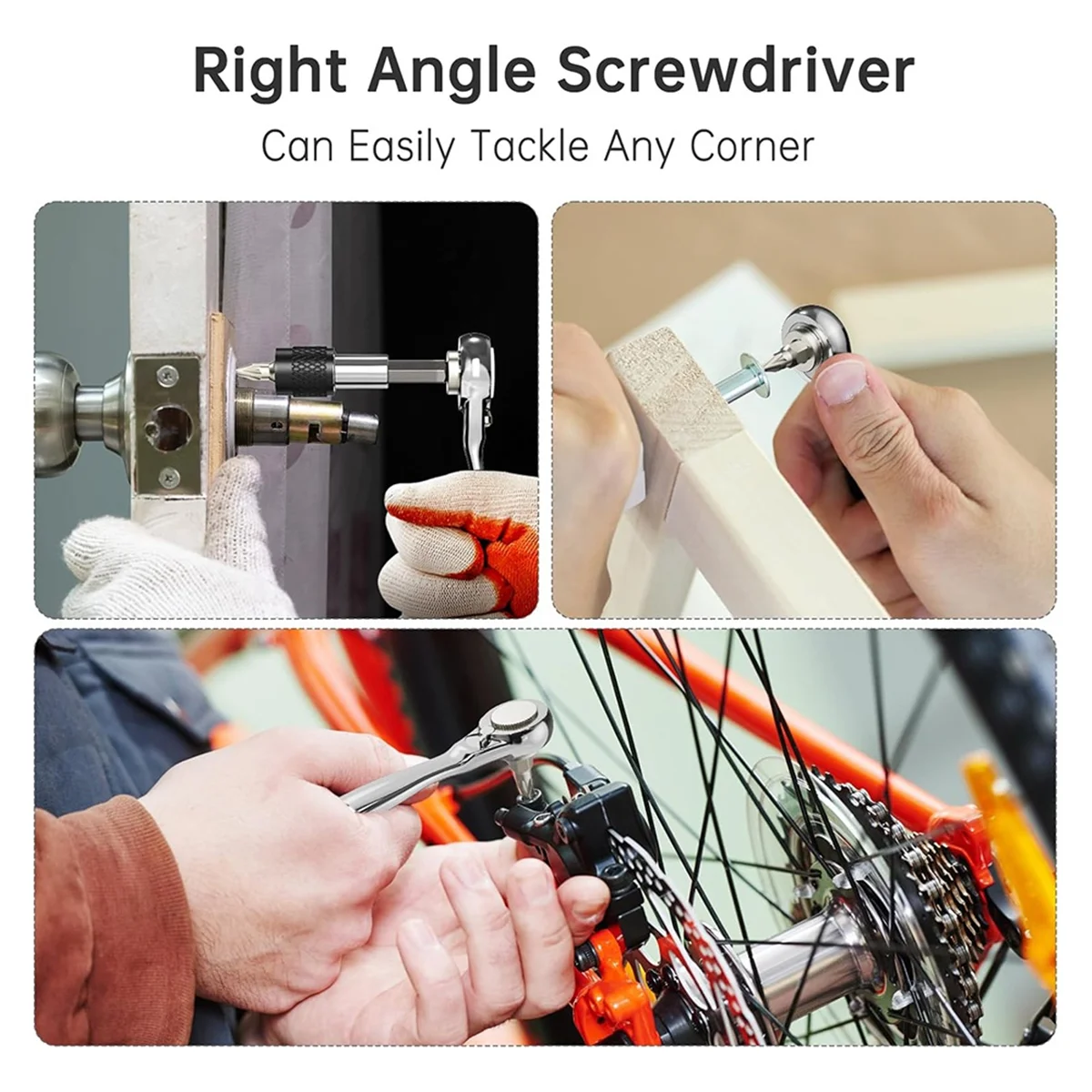 32-In1 Right Angle Screwdriver Small Ratchet Wrench Offset Screwdriver Low Profile Coarse Tooth Ratchet for Tight Spaces