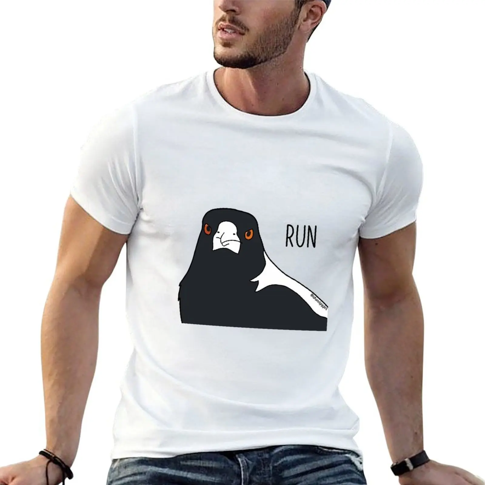 

Angry Australian Birds - Magpie Run T-Shirt man t shirt cotton t shirts for man cotton funny T-Shirt