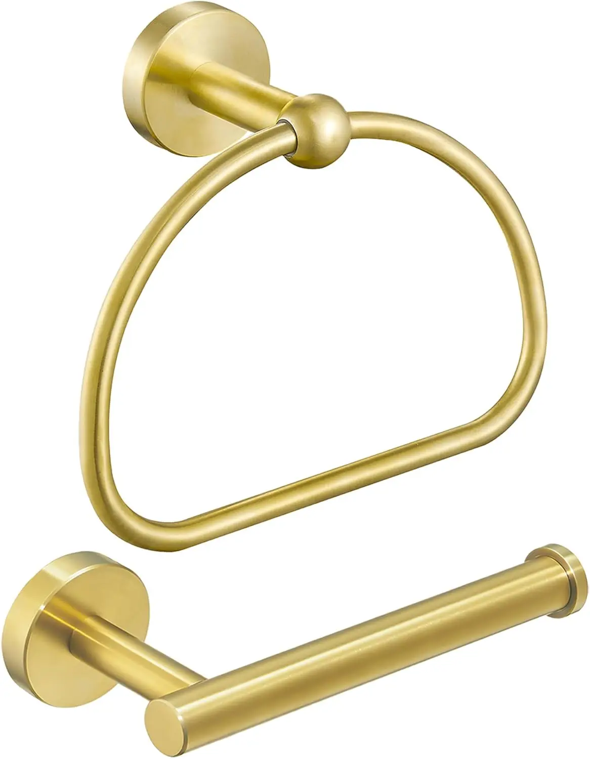 

Набор: держатель для полотенец и держатель для туалетной бумаги, матовое золото, 180 ° Вращающиеся аксессуары для ванной комнаты из нержавеющей стали