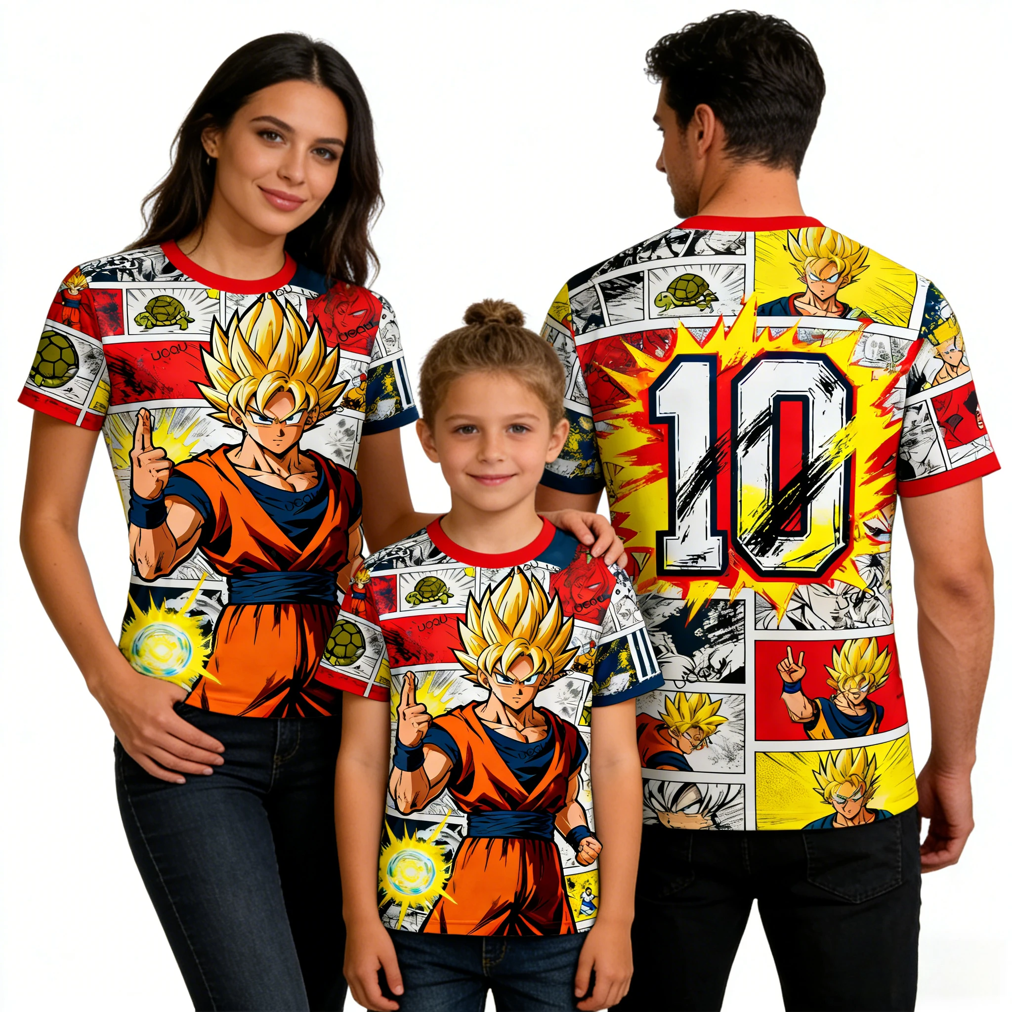 2026 Sommer Dragon Ball Retro Fitness T-Shirt Herren Oversize 3D-Druck Kurzarm Familien-Unisex Kinder-Sportshirt