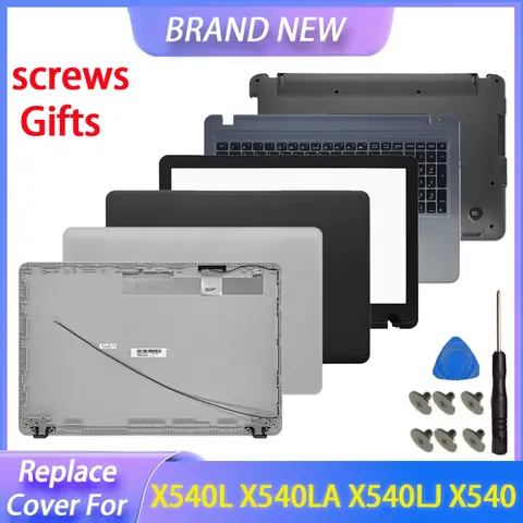 Repalce capa para asus x540l x540la x540lj x540s x540sa x540sc lcd capa traseira moldura frontal dobradiças apoio para as mãos caso inferior superior