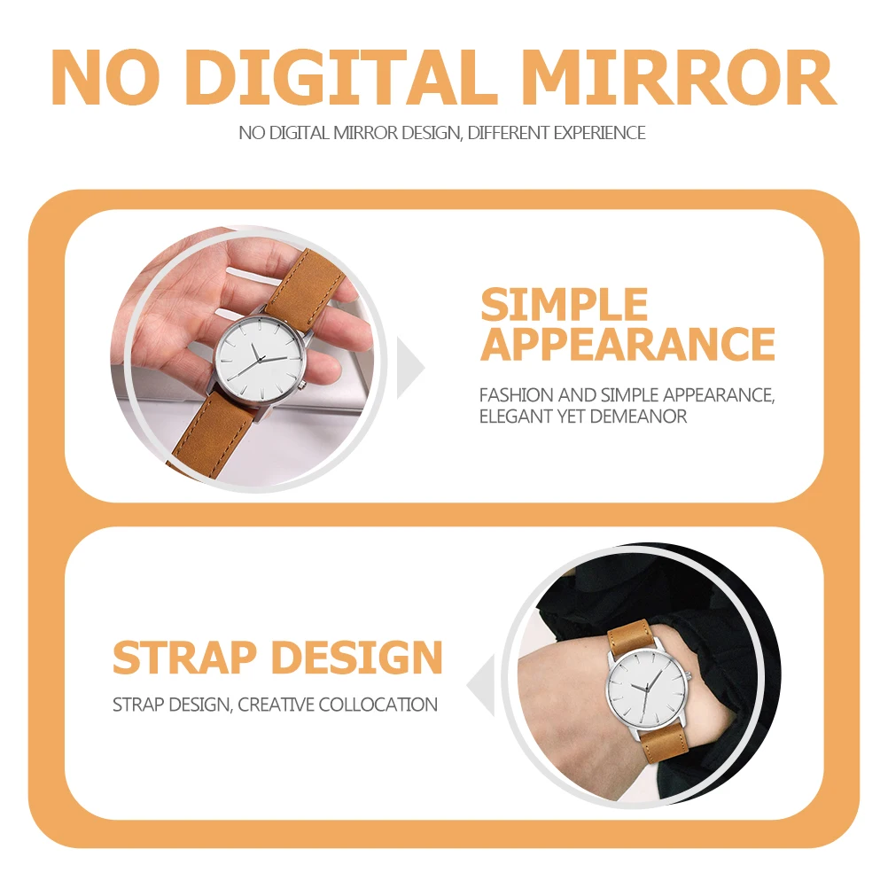 

Big Dial Men Wristwatch Pu Strap Durable For Men Businessmen Casual Watch Fashion Belt Wristwatch Simple Leisure Watch