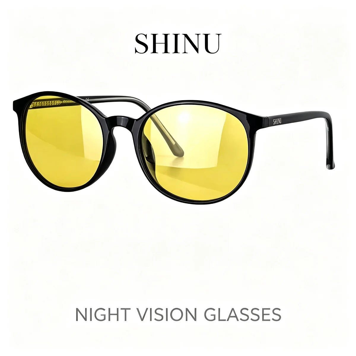 SHINU Y2K Polarized Women Sunglasses Yellow Anti Blue Light Lens Enhance Low-Light Vision Anti-Glare Driving Glasses
