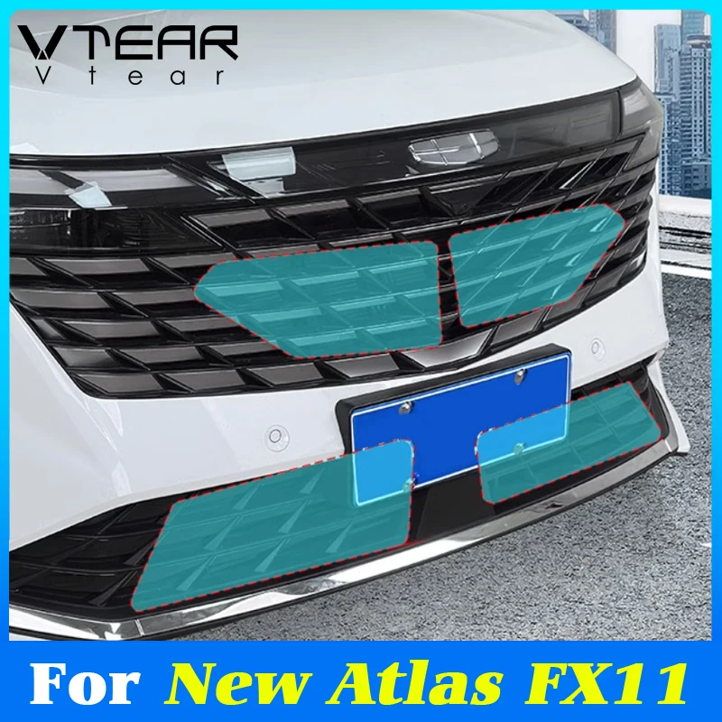 Vtear Car Insect Screen Dust Horn Cover Exterior Front Grille Mesh Trim Decoration For Geely New Atlas FX11 Boyue L Starray 2024