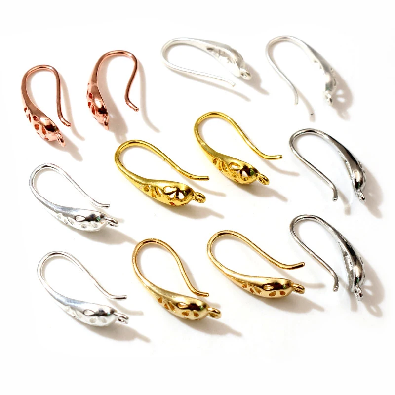 10pcs ( 5pairs) 20x11mm Rhodium Gold Matte Silver Plated Ear Hooks Earring Wires for Handmade Women Fashion Jewelry Earrings