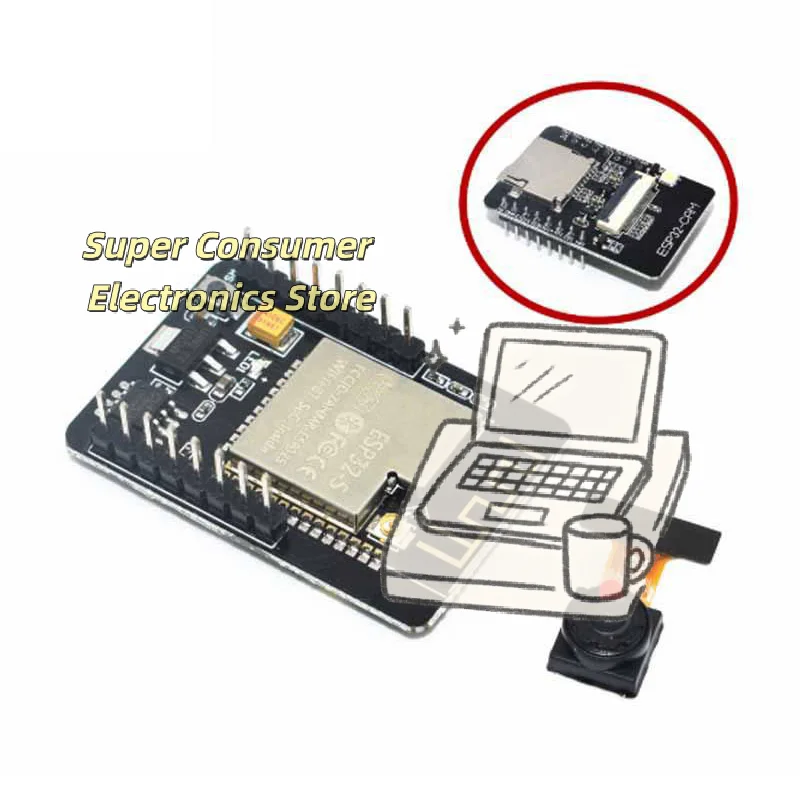 ESP32-CAM Development Board with OV3660 Camera–WiFi+Bluetooth,Micro USB(CH340)for Programming,Ideal for IoT&SurveillanceProjects