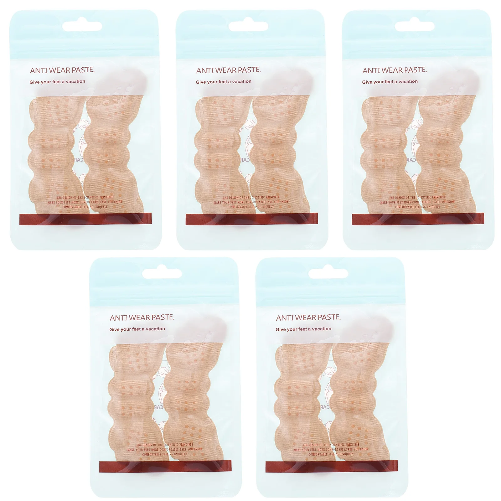 

5 Pairs Anti-slip Adhesive Sponge Heel Pads Non-slip Wear-resistant Protectors Self-adhesive Breathable Heel Liners Foot Care