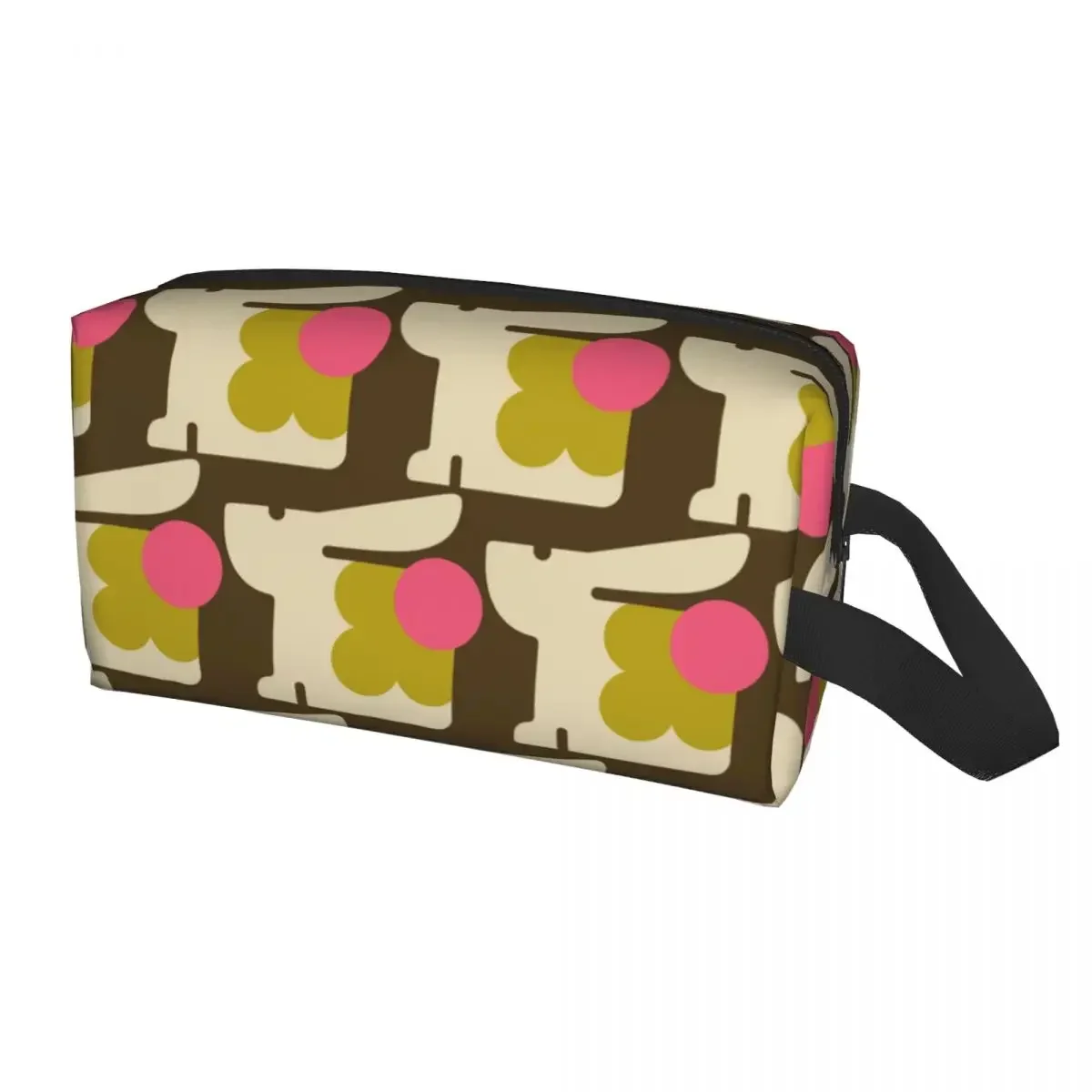 Custom Travel Funny Bunny Pattern Toiletry Bag Kawaii Orla Kiely Cosmetic Makeup Organizer for Women Beauty Storage Dopp Kit Box