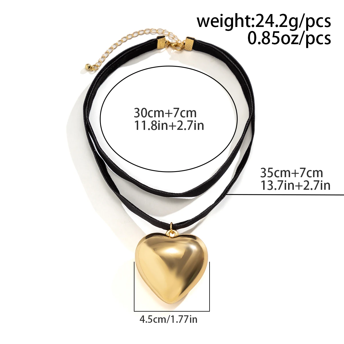 Salircon Exaggerated CCB Big Heart Pendant Choker Necklace Gothic Black Velvet Necklace For Women Sexy Party Jewelry Gift