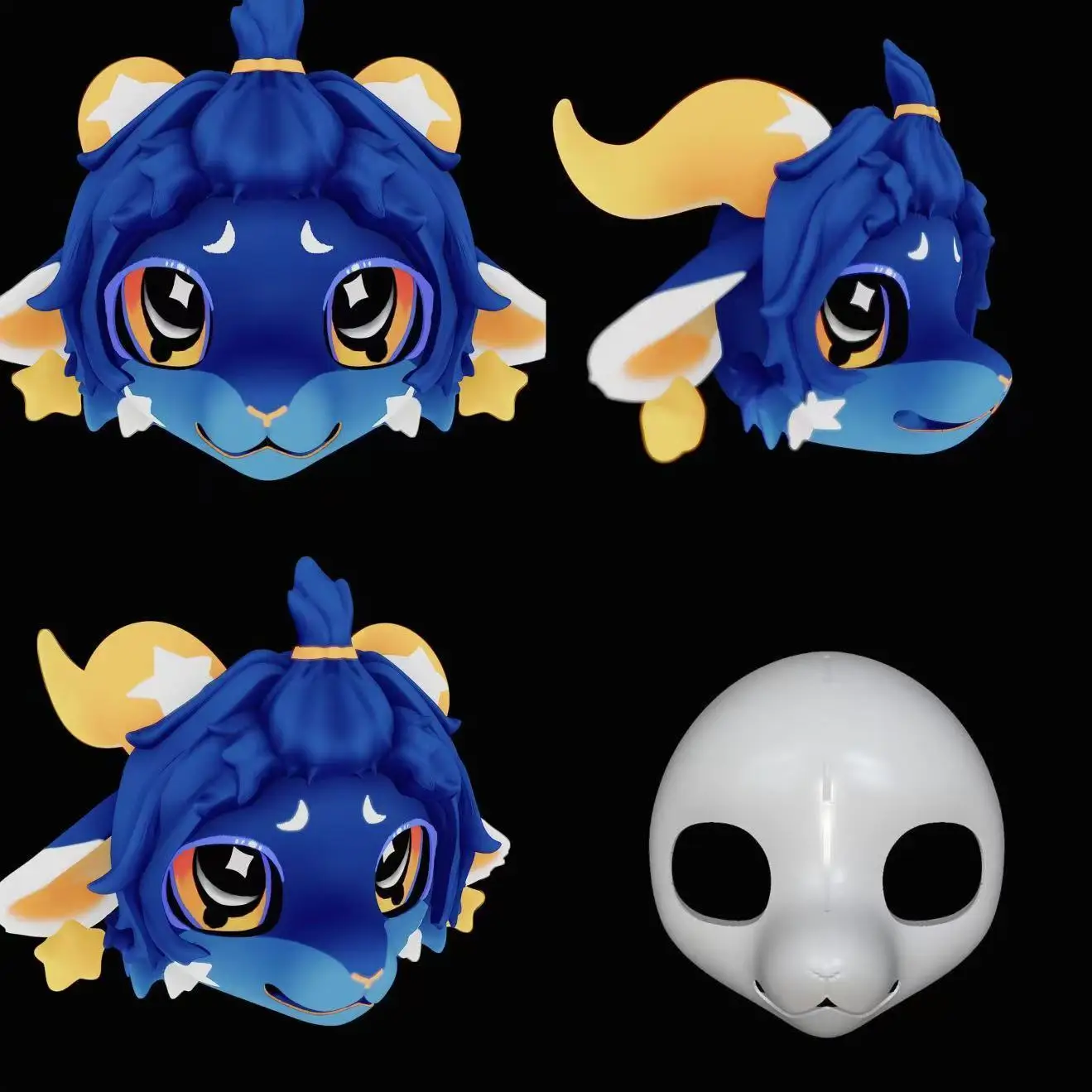 Fursuit Head Base Kemono Cute Sheep Beast Skull PETG Material Furry DIY Accessories Cosplay Props