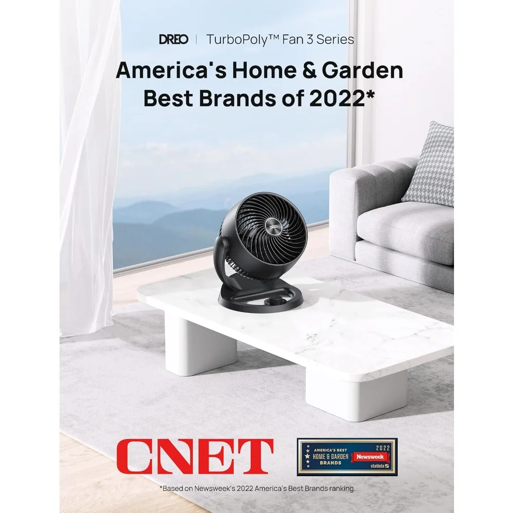 Fan for Bedroom, 12 Inches, 70ft Powerful Airflow, 28db Quiet Table Air Circulator Fans for Whole Room, 120° Adjustable Tilt