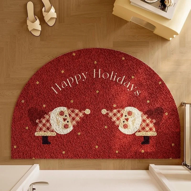 

Red Christmas Cartoon Floor Mat, Dust Removal at the Entrance, Anti Slip and Wear-Resistant Foot Mat, Can Be Cut into Household