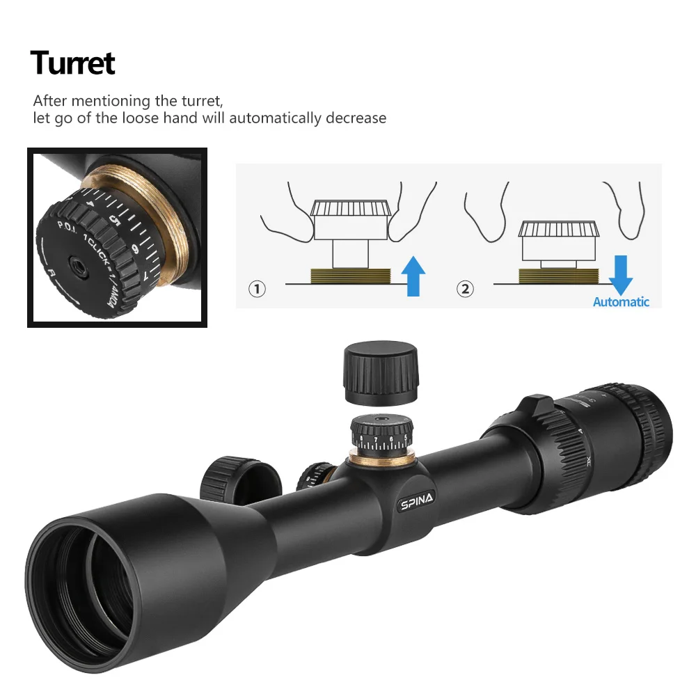 SPINA OPTICS JS 3-9X40 Glass Etched Reticle Optical Spring Rifle Carbine Scope Sight w Picatinny&Dovetail Mount&Bubble level view 2