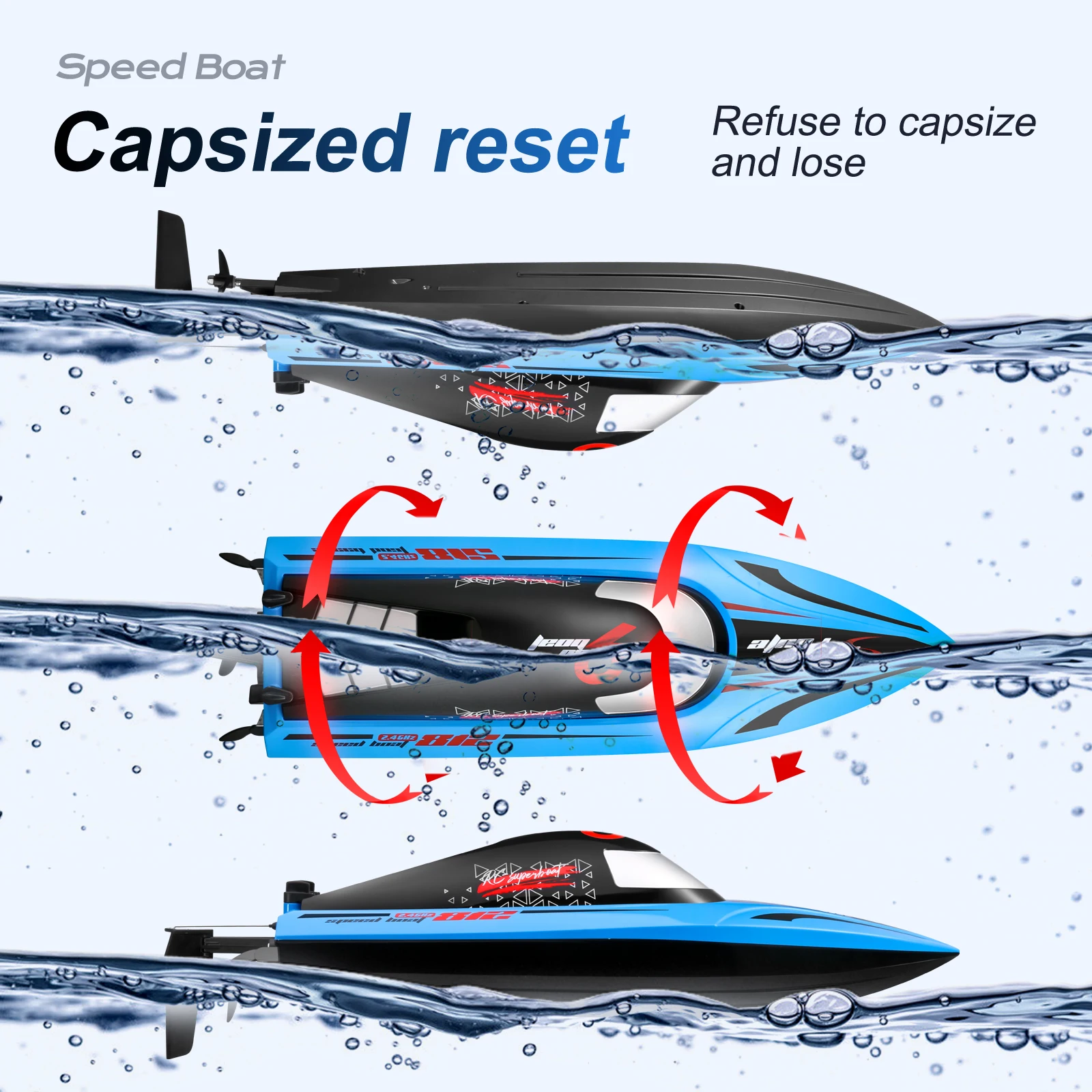 RC High-Speed Boat 40Km/h 2.4G Waterproof Remote Control Boats Ship Speedboats Remote Control Outdoor Toys for Kids Adult Gifts