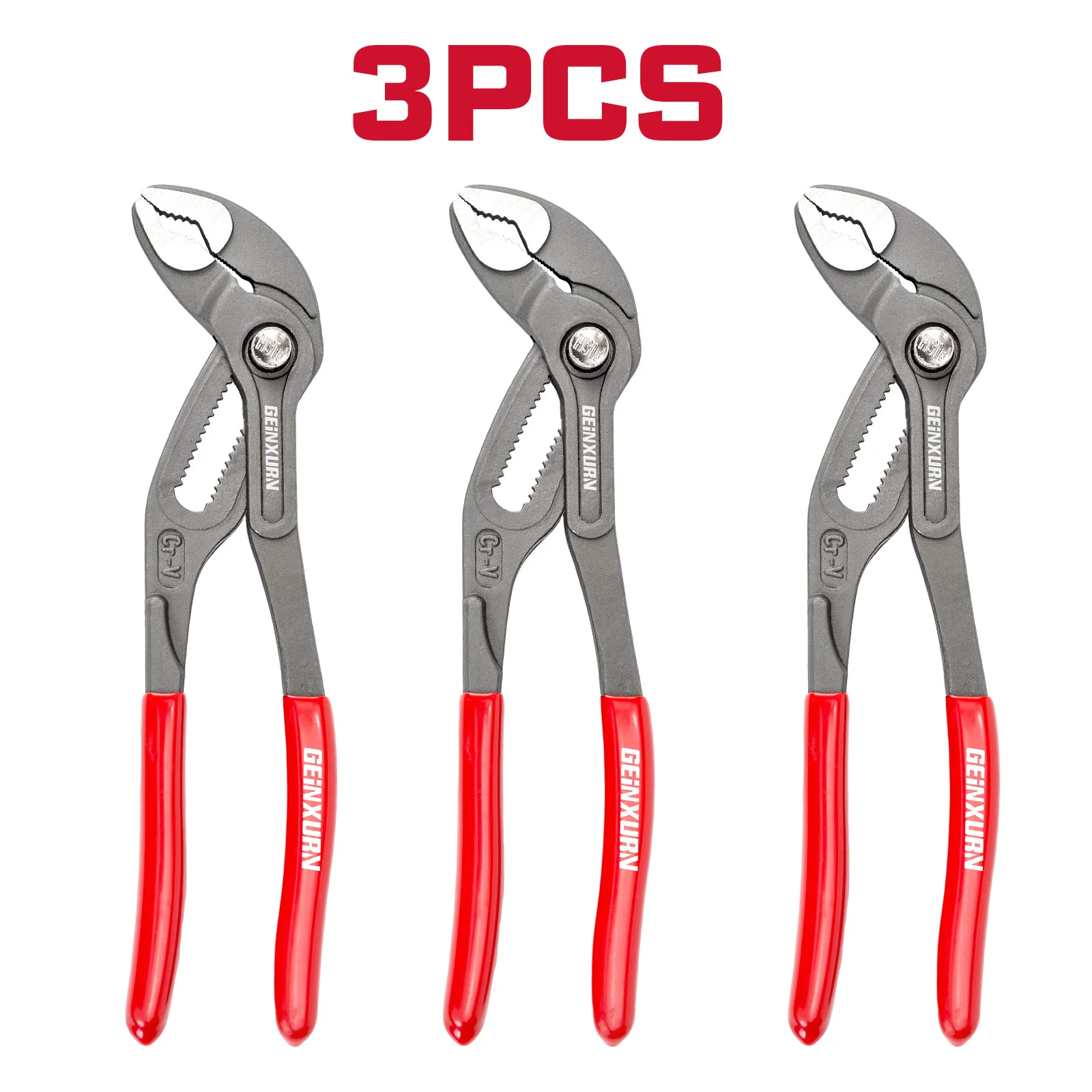 7-Zoll-Groove-Joint-Zange mit Knopfverstellung, 1,5 Zoll maximale Kapazität, CR-V-Stahl, parallele Backen für Sanitärarbeiten