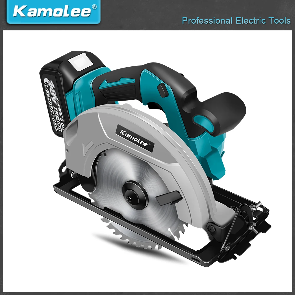 

Kamolee 7 inch 21V 6.0Ah 6000mAh Electric Circular Saw for Home DIY Compatible Makita 18V Battery