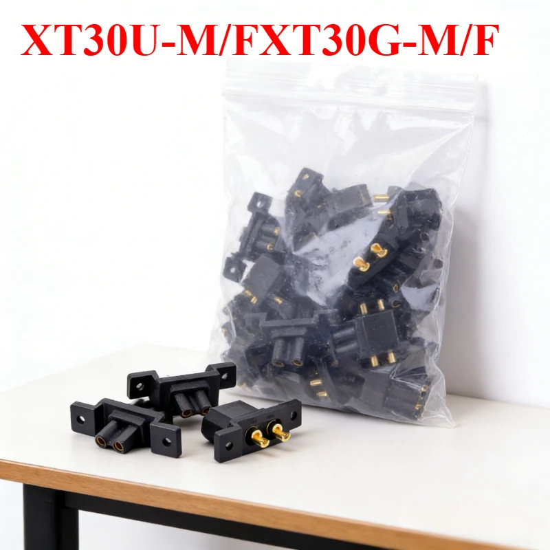 Conector XT30U de 30A, Macho/Hembra, de Alta Corriente, para Drones/Aeromodelismo, Terminal XT30G-M/F, Resistente a la Temperatura
