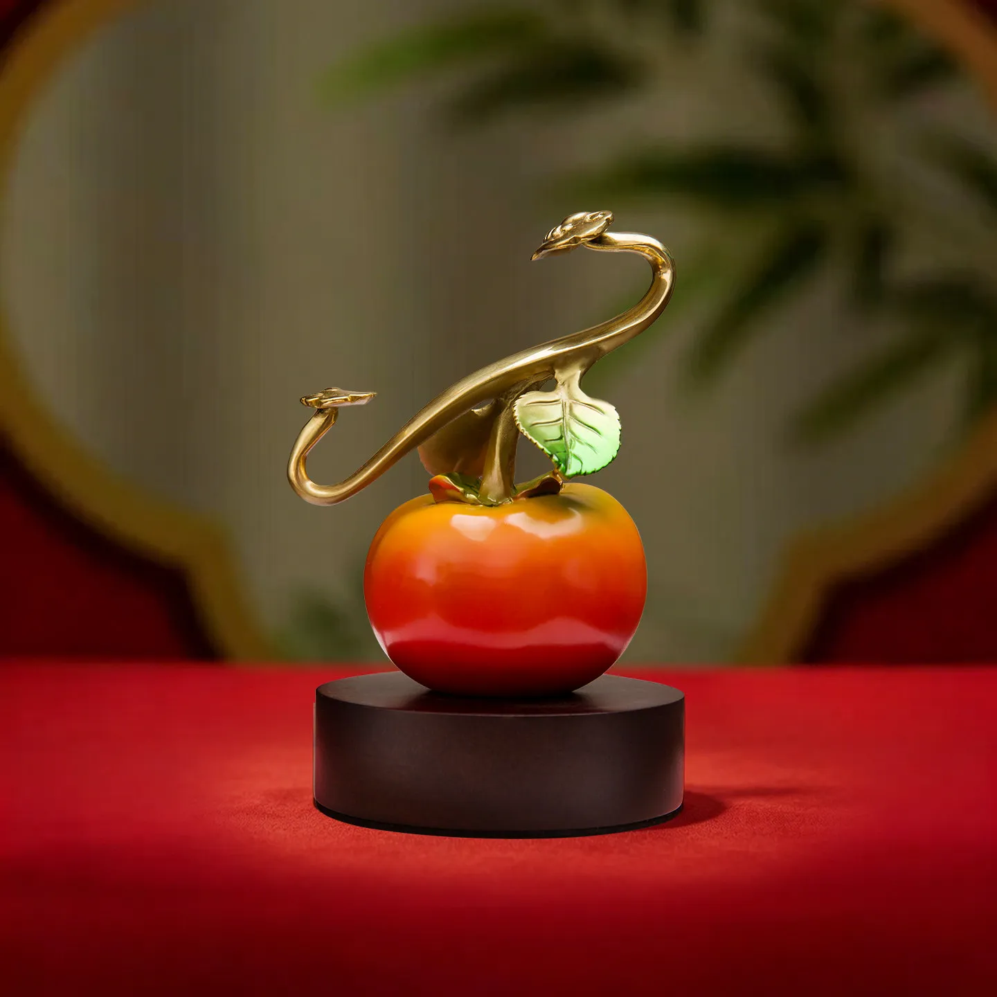LMM persimmon ruyi copper persimmon ornament high-end living room office send leadership decorations