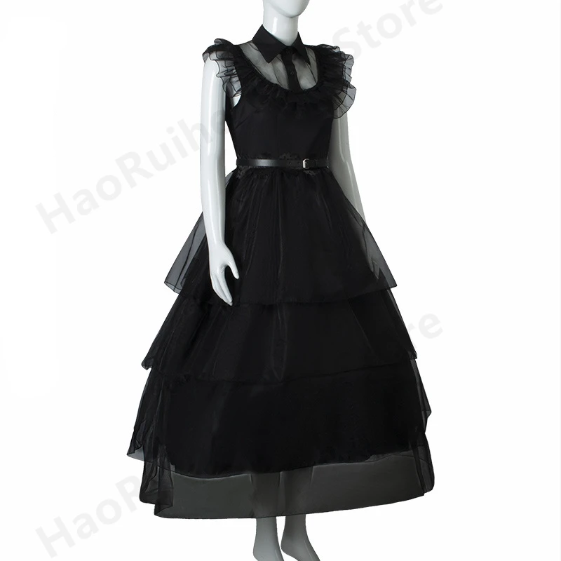 Anime Wednesday Cosplay Dresses Wednesday Addams Cosplay Costume Gothic Wind Adult Kids Children Dress Halloween Party Costumes