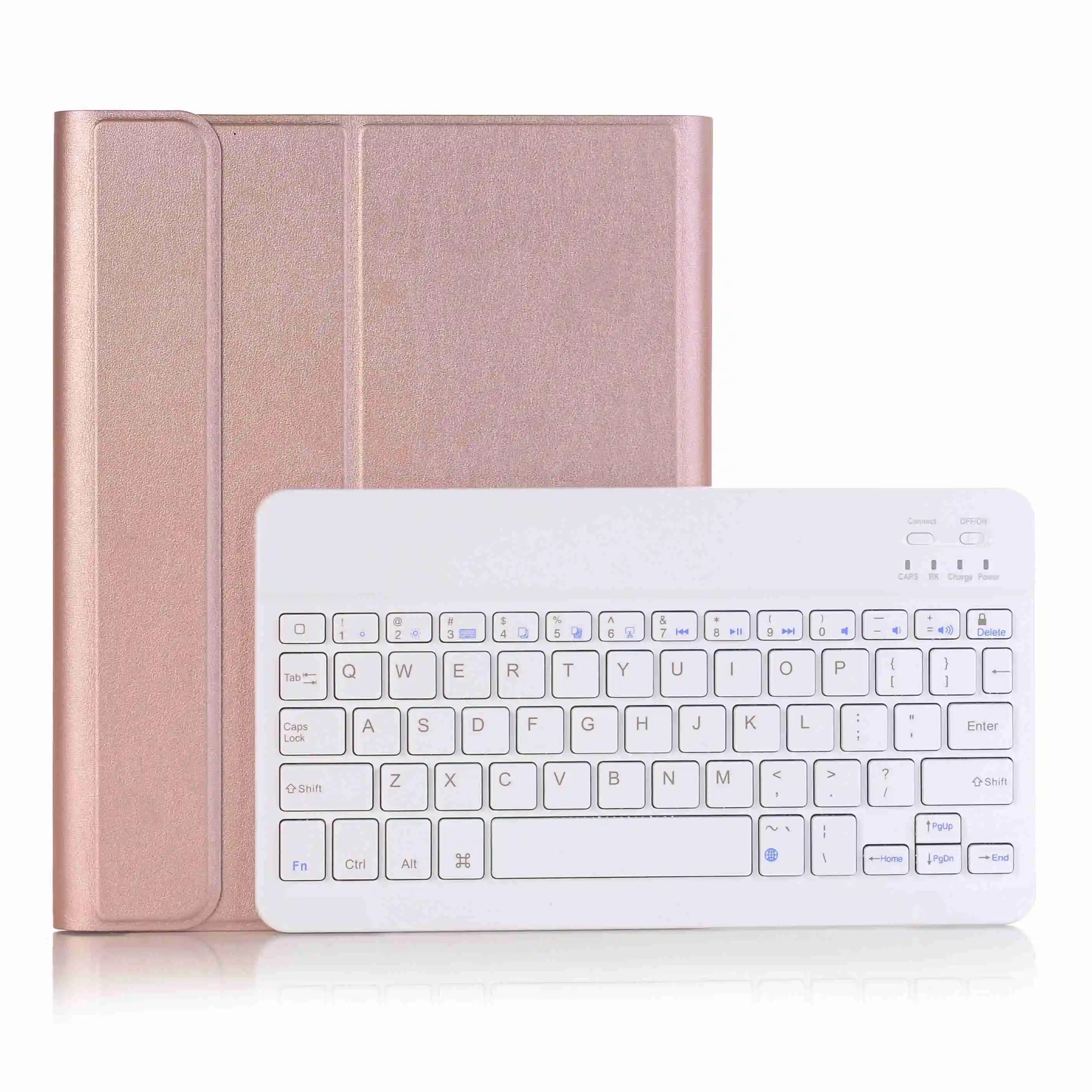 

Removable Bluetooth-compatible Keyboard Leather Stand Cover with Pen Slot for iPad 9.7-inch (2018)/9.7-inch (2017)/Air 2/Air - R