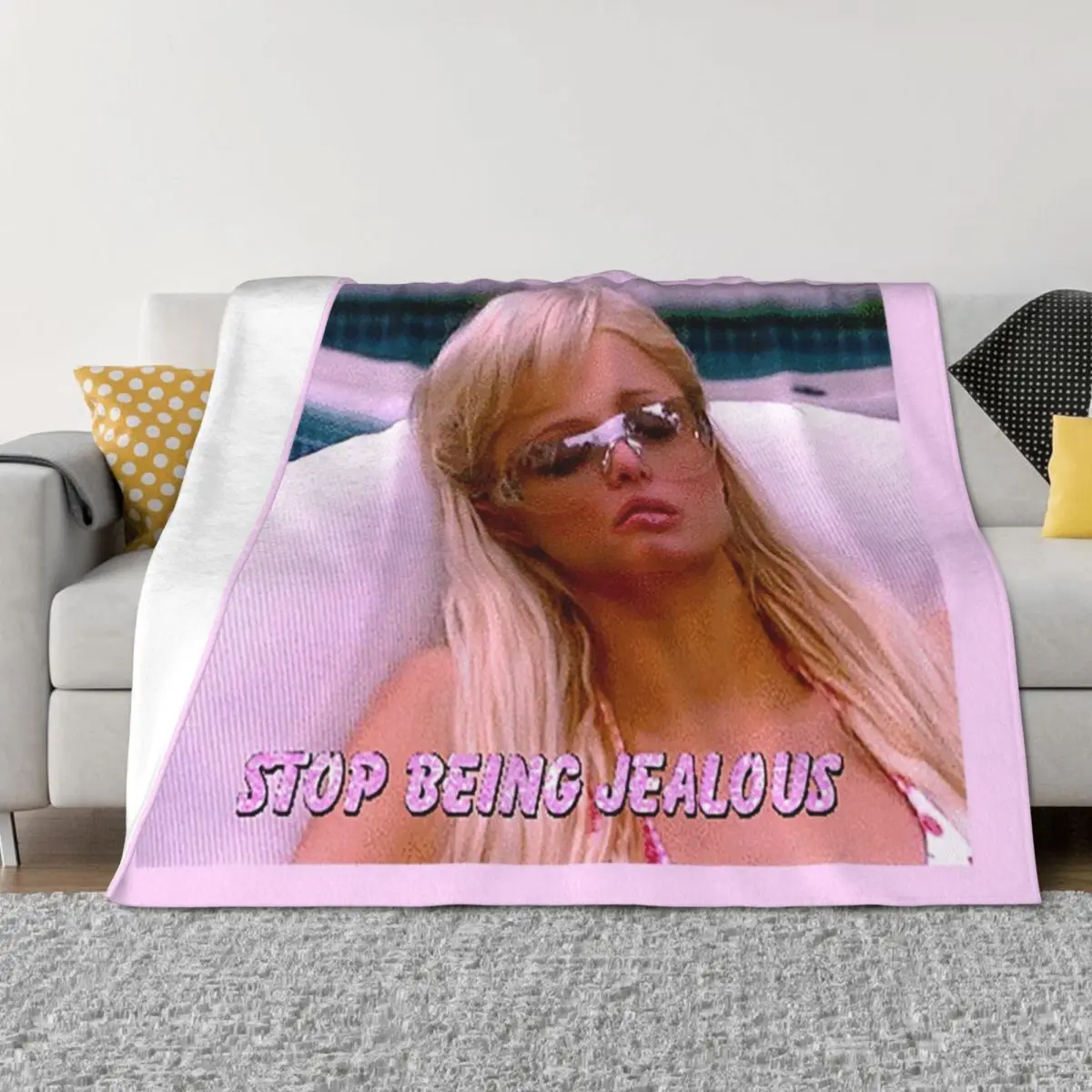 

stop being jealous Throw Blanket for winter for sofa Plaid Sleeping Bag Blankets