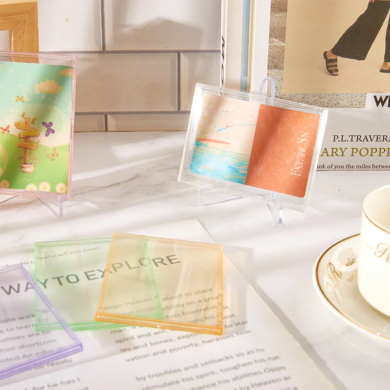 1 قطعة قذيفة Kpop فوتوكارد الاكريليك شفافة صور حامل بطاقة حامل عرض صور عرض حامل محطات واقية