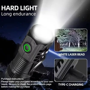 New Ultra Powerful Flashlight 3 Core LED Mini Tactical Flashlight USB Rechargeable High Power LED Torch With Magnet Hand Lamp