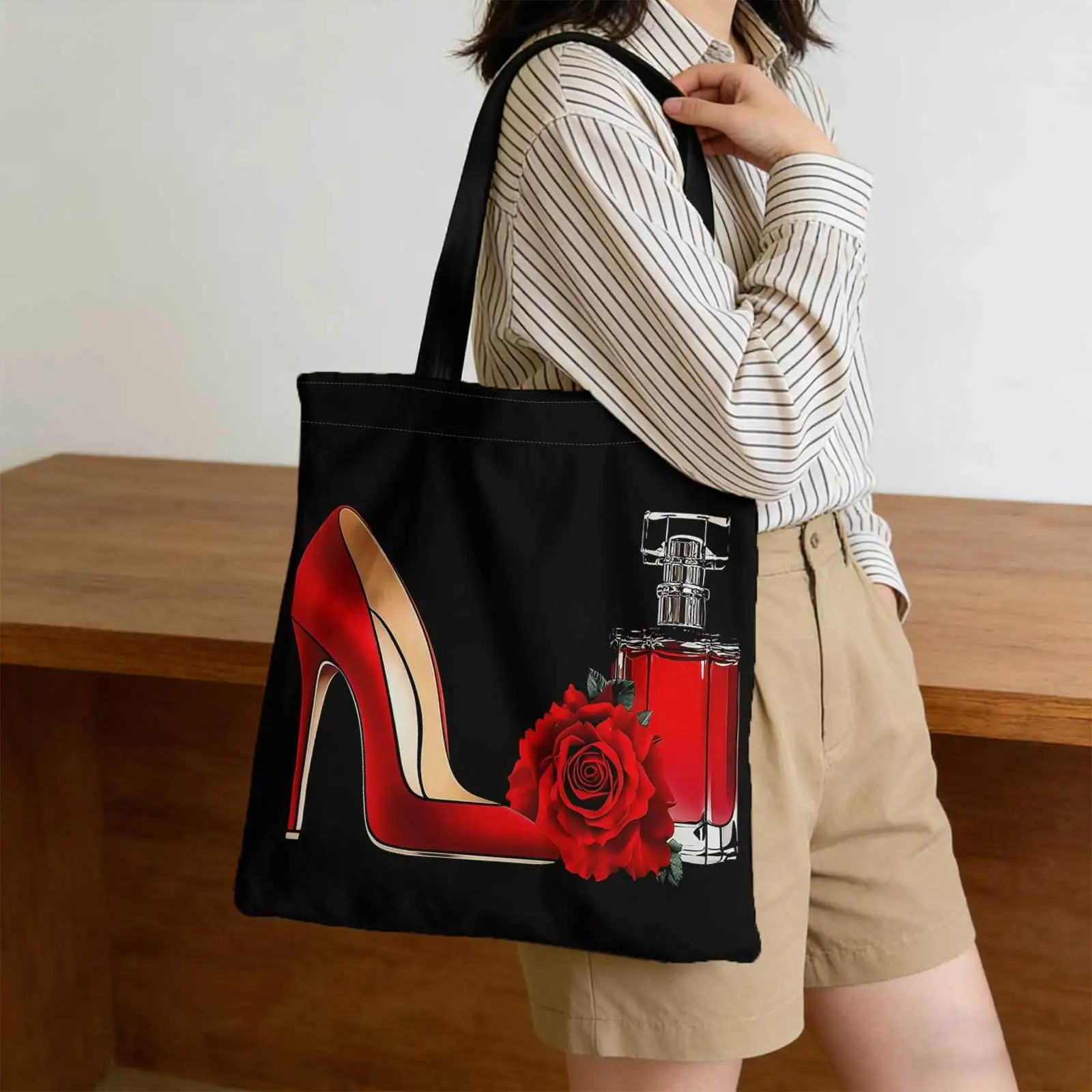 1pc Double-Sided Printed Bags Suitable for Daily Commuting, Shopping Lightweight Handbag Women's Tote Bag for Shopping
