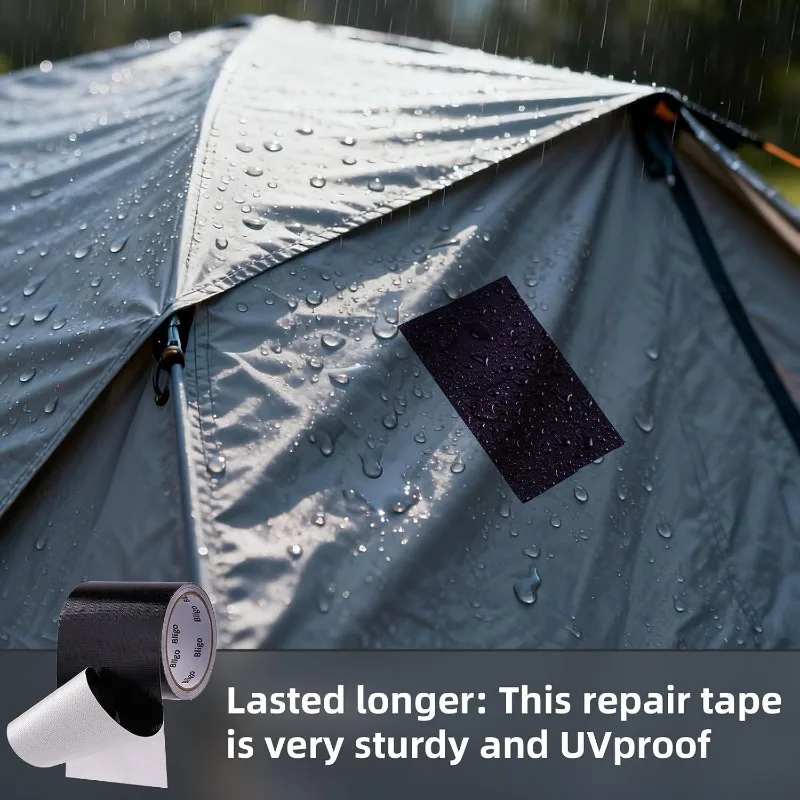 6cmx2M Heavy Duty Waterproof Repair Tape Multipurpose Black Adhesive Tape for Home RV Car Sealing Fixing Patching Uses