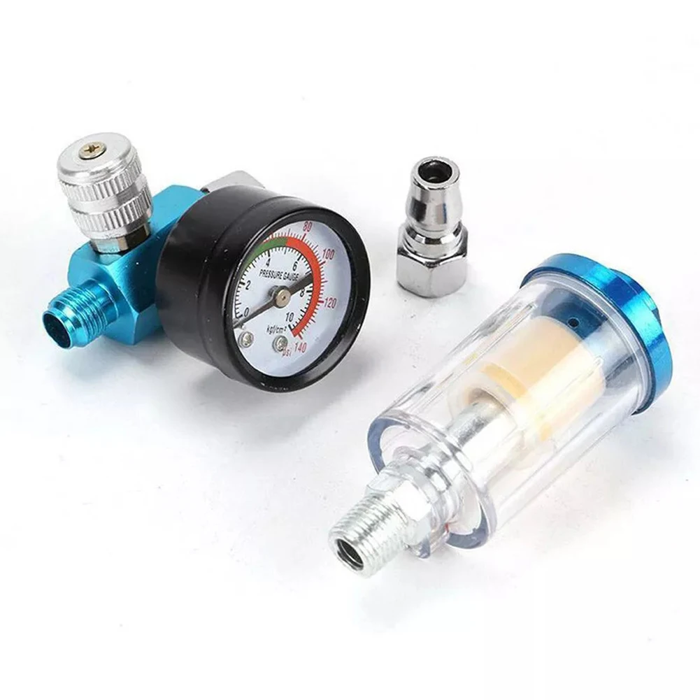 1 Plastic 1/4 Line Air Filter & Air Pressure Regulator Combination Tool  Kit Air Compressor Hardware