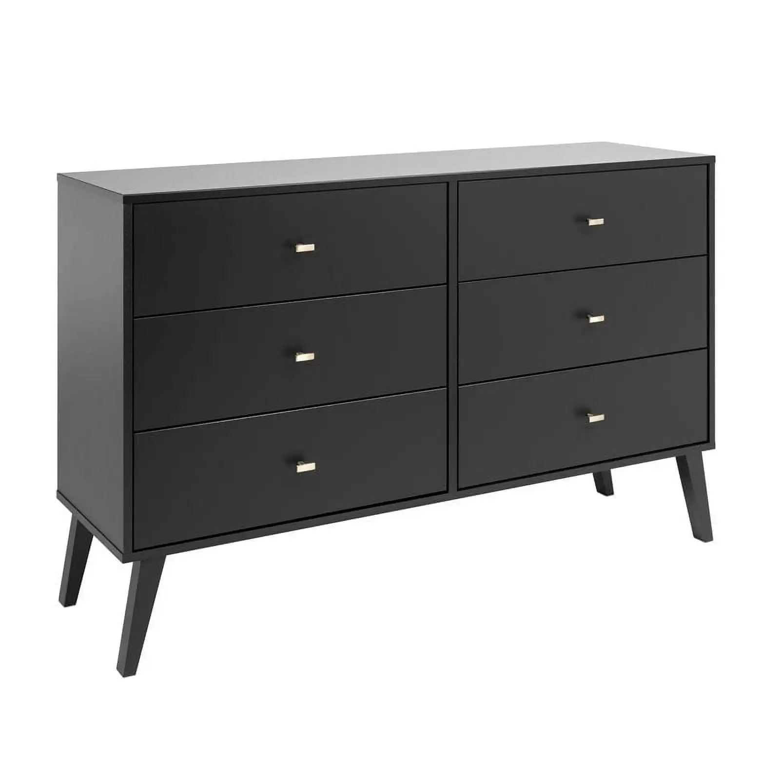 

NEW Milo Mid Century Modern 6-drawer Dresser Black Vanity Table