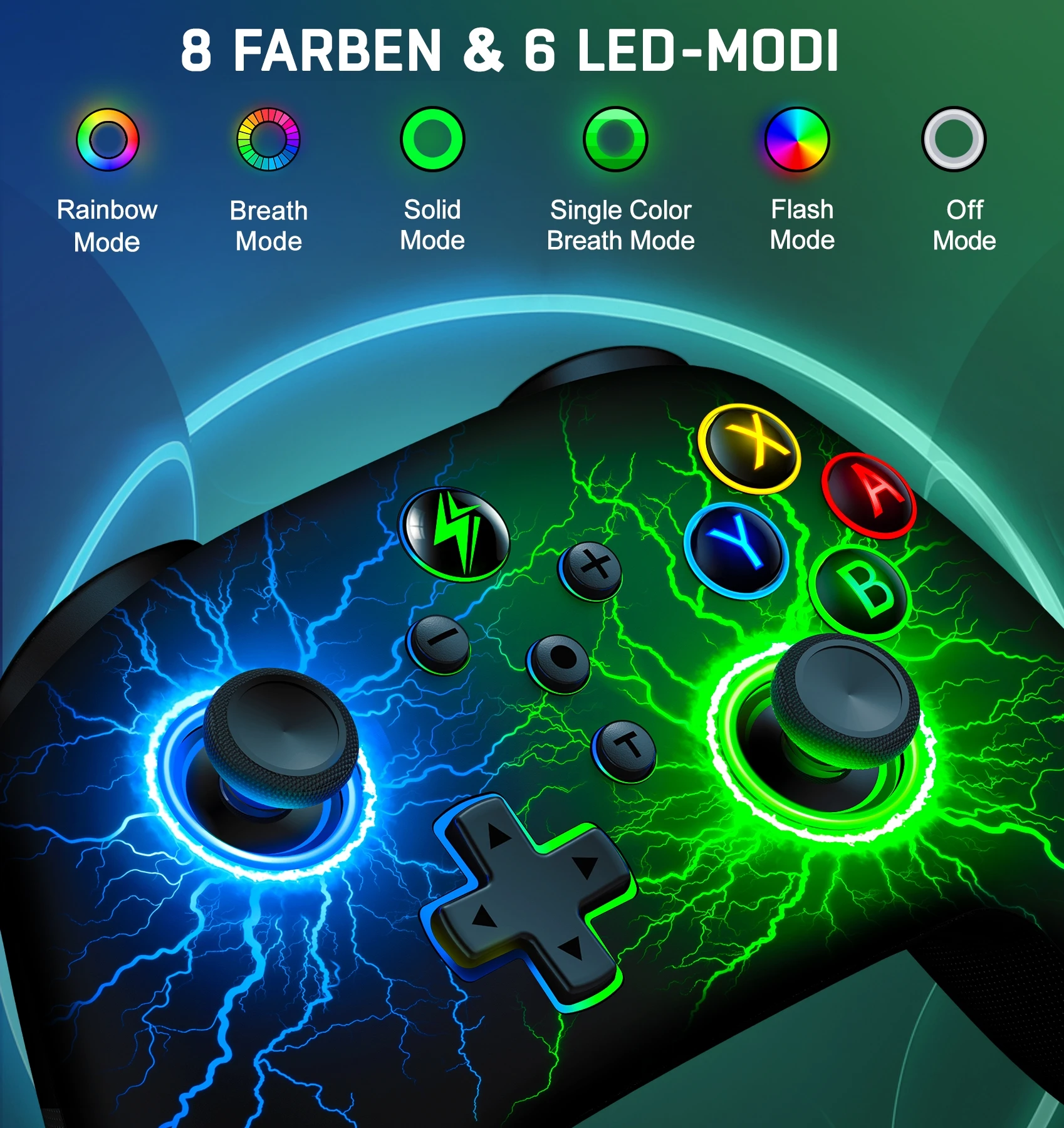 Беспроводной контроллер RGB для Nintendo Switch/OLED/Lite/Android/IOS, с программируемыми кнопками