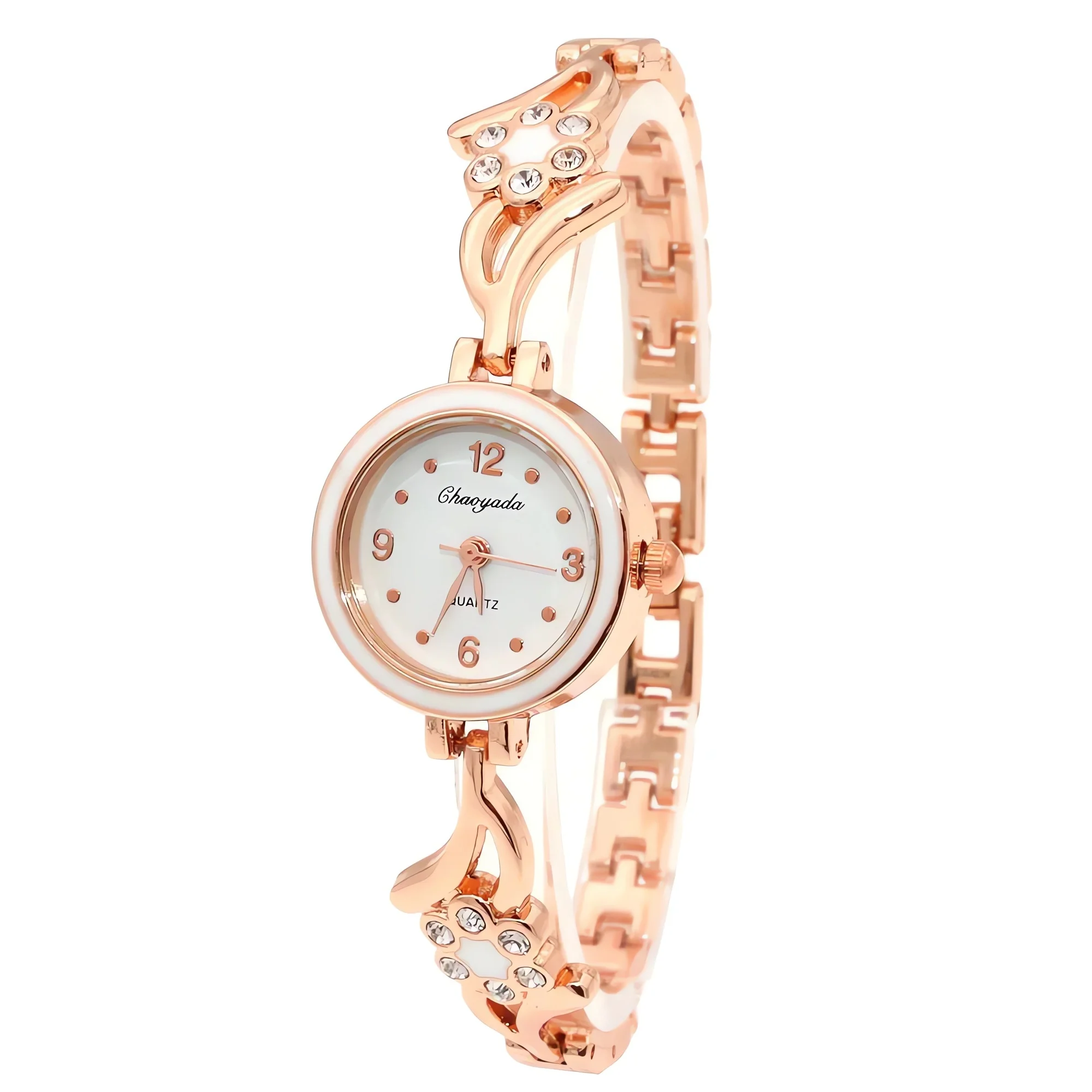 Elegant Ladies Quartz Watch with Rhinestones Electronic Digital Fashionable Timepiece for Women