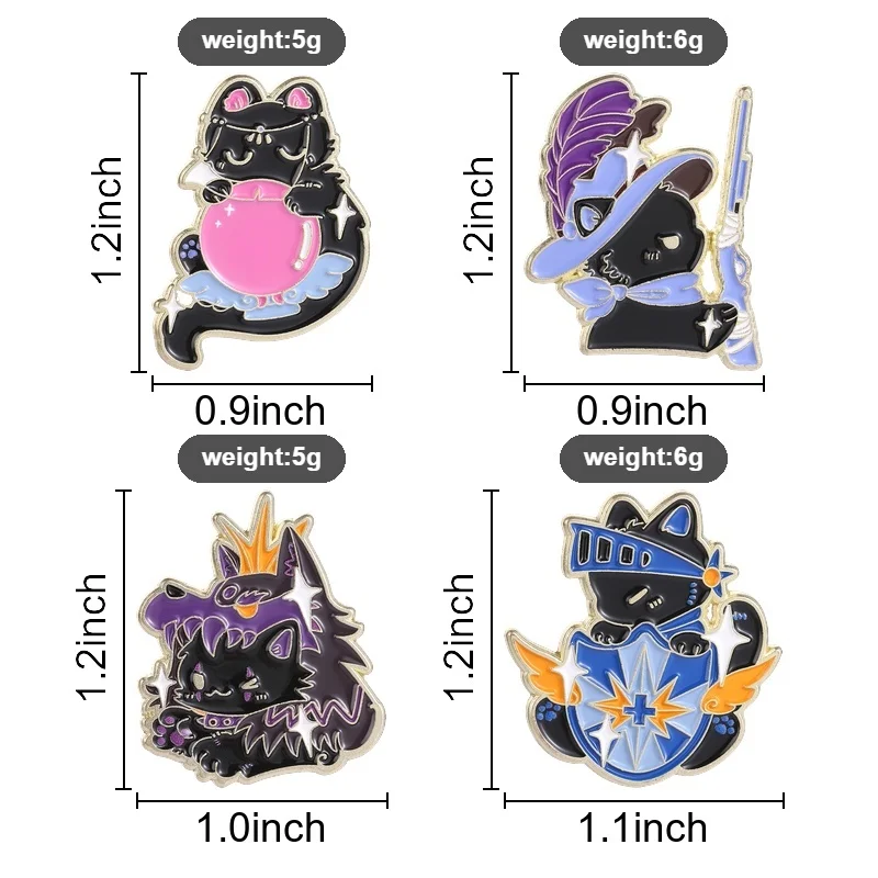 4-9 Stück/Set Cartoon Japan Anime Katzenmesser Emaille-Pins Comedy TV Flork Meme Eidechse Zauberer Frosch Luftschiff Roboter Brosche Schmuck Abzeichen – Detail 26