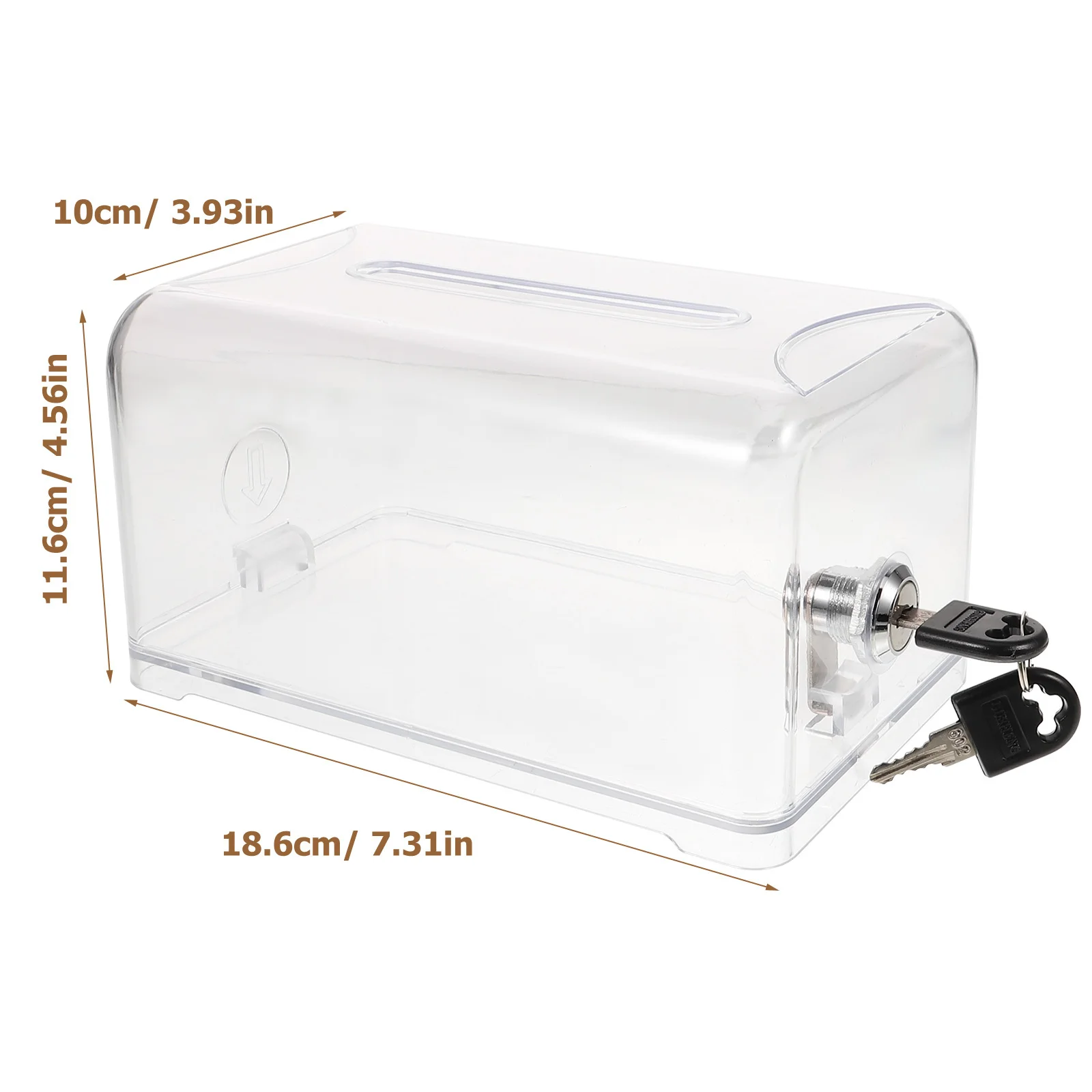 Acrylic Clear Suggestion Donation Box Lock Fundraising Voting Ballot Storage Safe Money Votes Letters Office Use