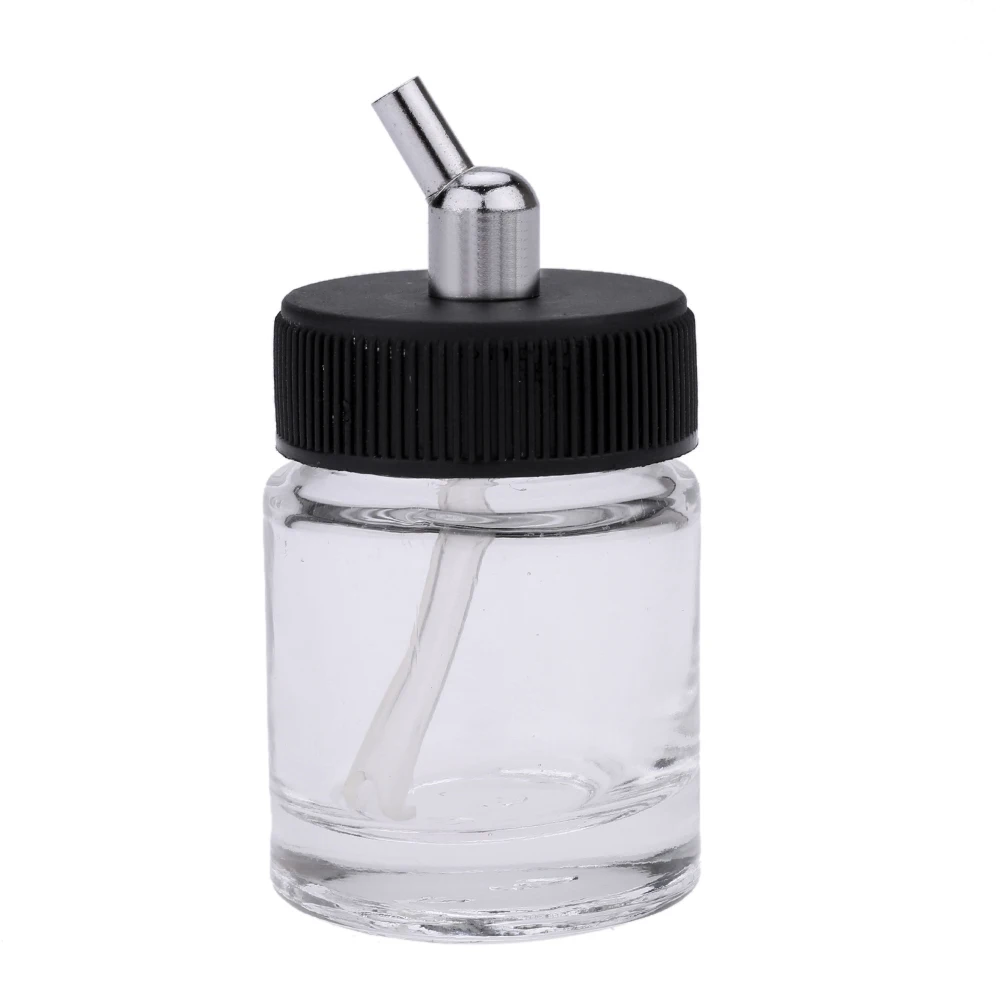 10PCS Airbrush Glass Bottles Air Brush Bottle (Jars) with 30° Angle Adapter Lid Assembly Using on Airbrushes