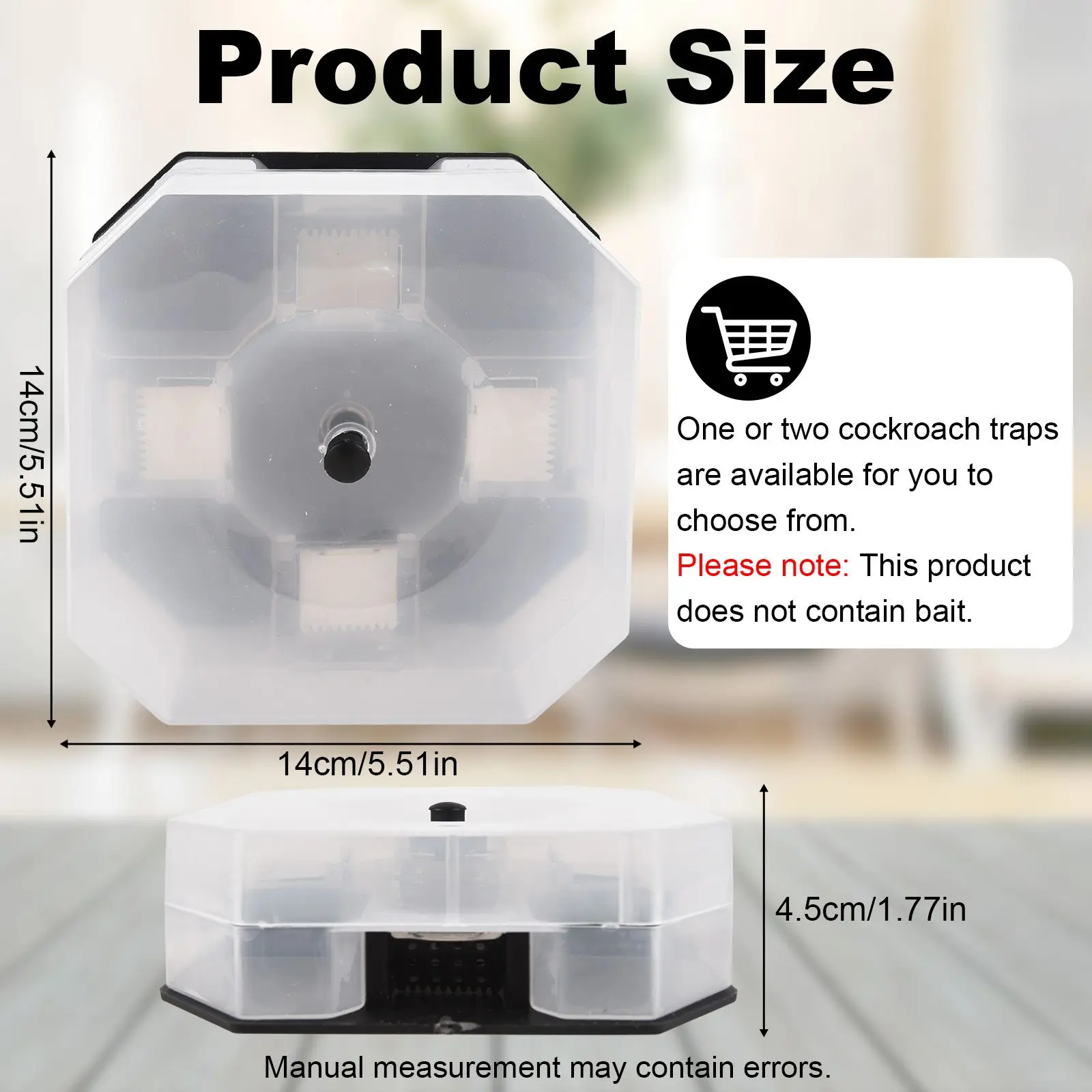 Effective Reusable Physical Cockroach Trap Box & Bug Catching Tool for Home Indoor Kitchen Safety, Pass‑Kill & Physical Control