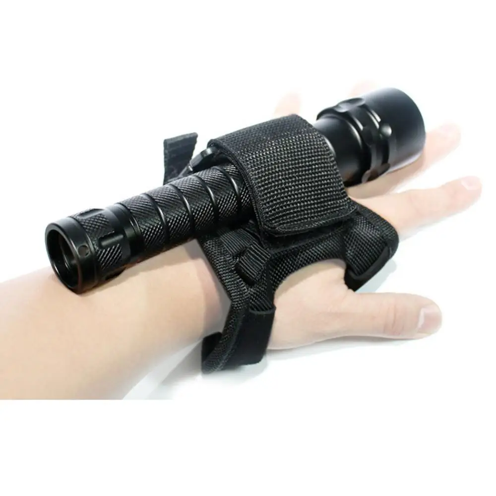 Outdoor Underwater Scuba Diving LED Torch Flashlight Holder Hands Free Glove Hand Arm Mount Wrist Strap Glove Diving Gloves