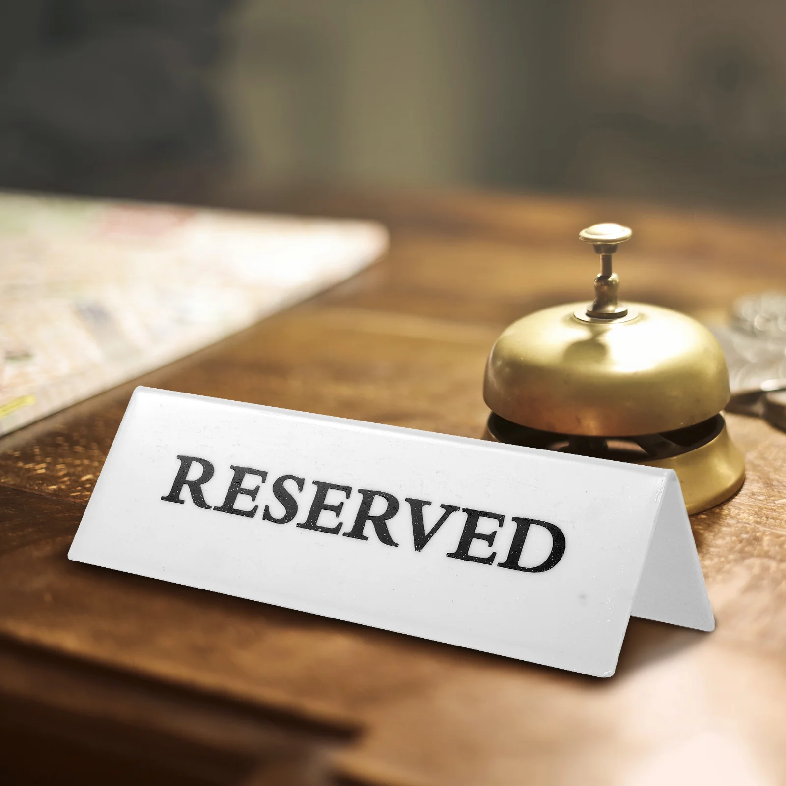 2 Pcs Acrylic Inverted Triangle Table Card Sign Chair Reserved Signs Restaurant for Tables Signage Black Wedding Hotel Church