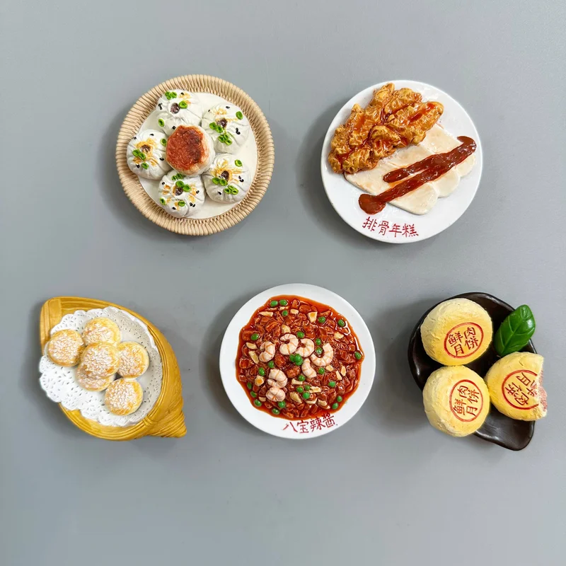

Creative 3D Food Three-Dimensional Simple Resin Fridge Sticker Design DIY Kitchen Decoration Gifts Magnet Photo Wall Souvenir