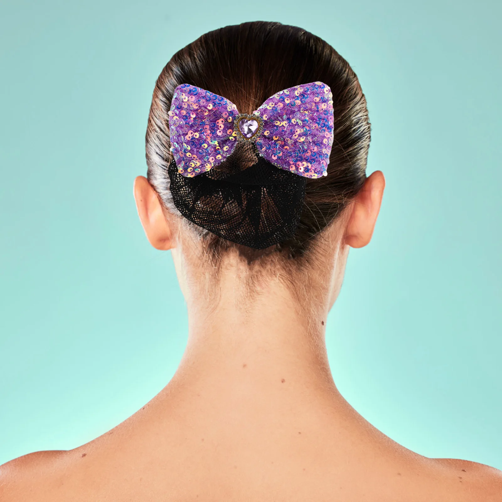 

Glitter Sequin Nets For Girls Ballet Hairnets Buns Bow Holder Maker Dancer Hairnet Cover Accessories Dance Hairnets Buns Ballet