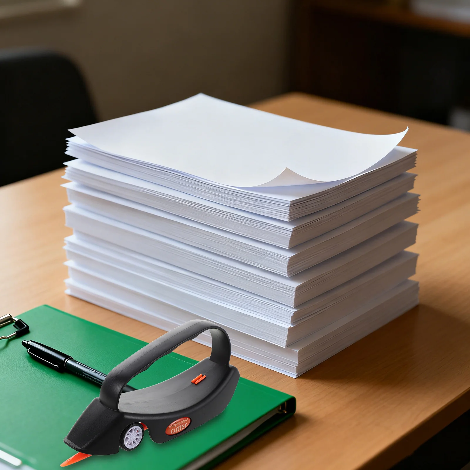 مجموعة واحدة من قطع الورق المحمولة مع مقبض مريح، قاطعة تغليف منزلقة لقضاء عطلة عيد الميلاد وعيد الميلاد والهالوين #2