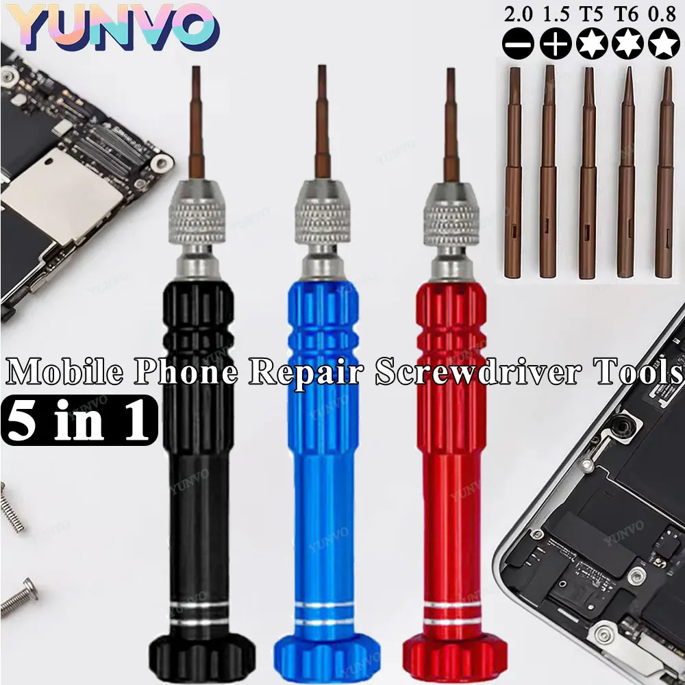5 in 1 Precision Screwdriver Set, Multi-function Portable Repair Tool Kit for Phone Watch Glasses Laptop Disassembly