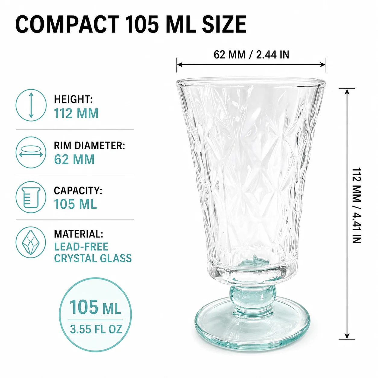 1PC Retro Embossed Crystal Gla - огляд і ціна Coffee And Tea Glass