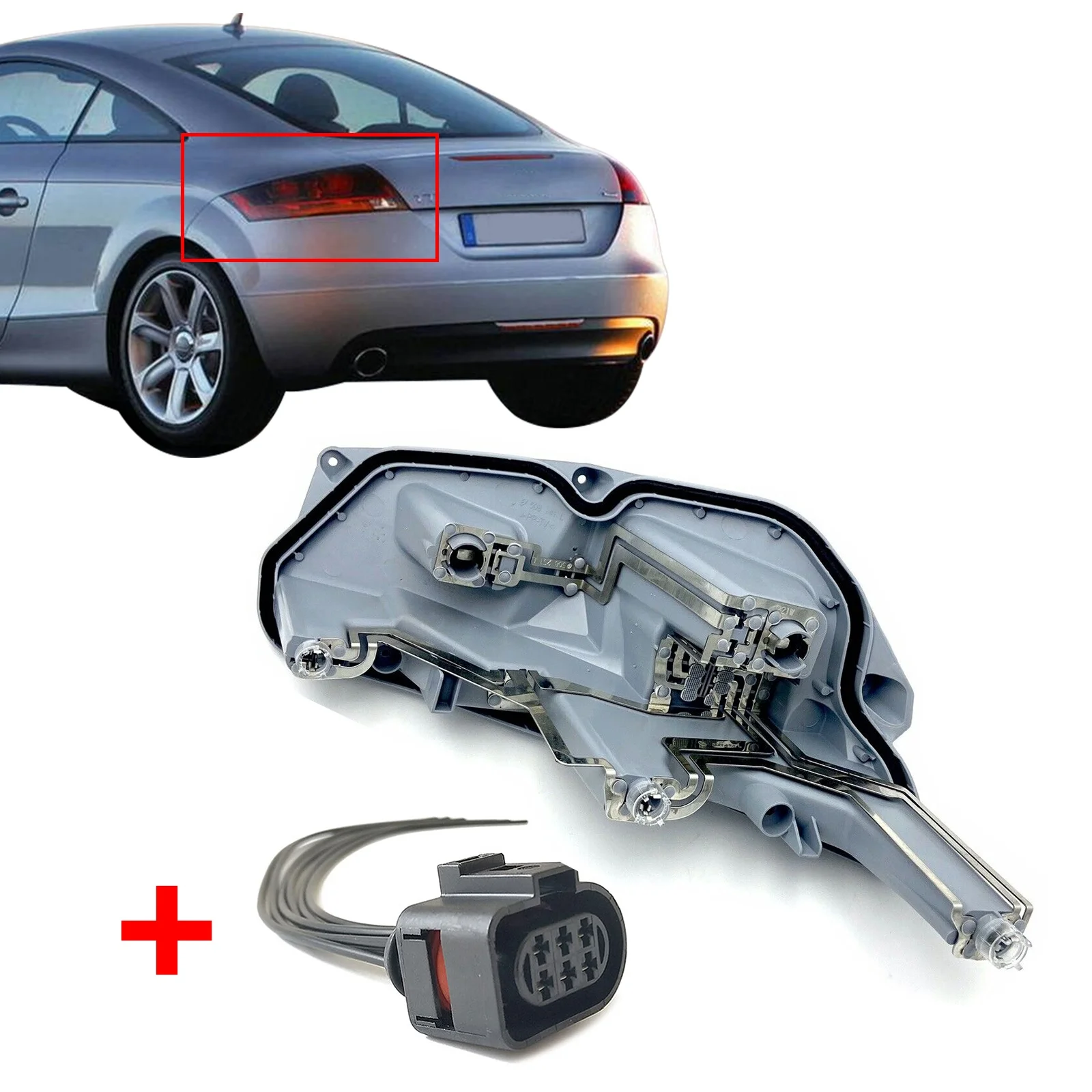 テールライトホルダーと配線済みプラグハーネス、Audi tt 8j mk2 2006
